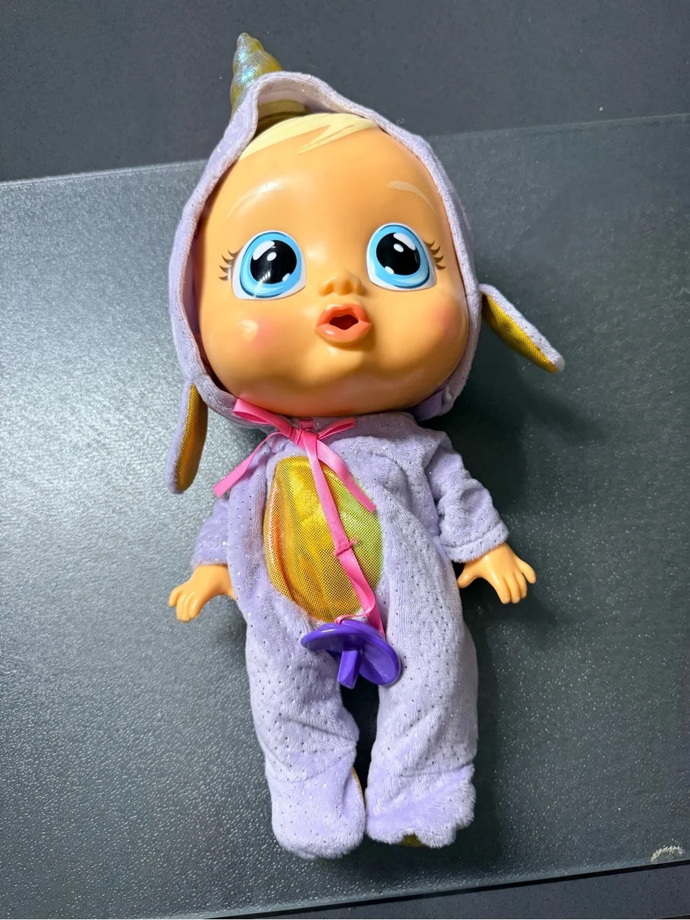 Cry Babies Narvie Narwhal Interactive Baby Doll IMC Toys w/ Pacifier